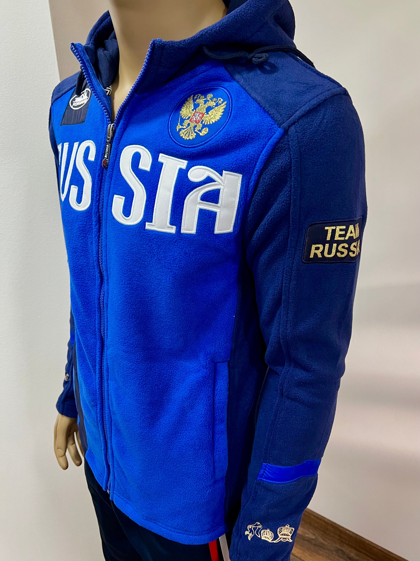 FORWARD Fleece Sport-Trainings Kapuzen-Jacke *RUSSIA* Blau