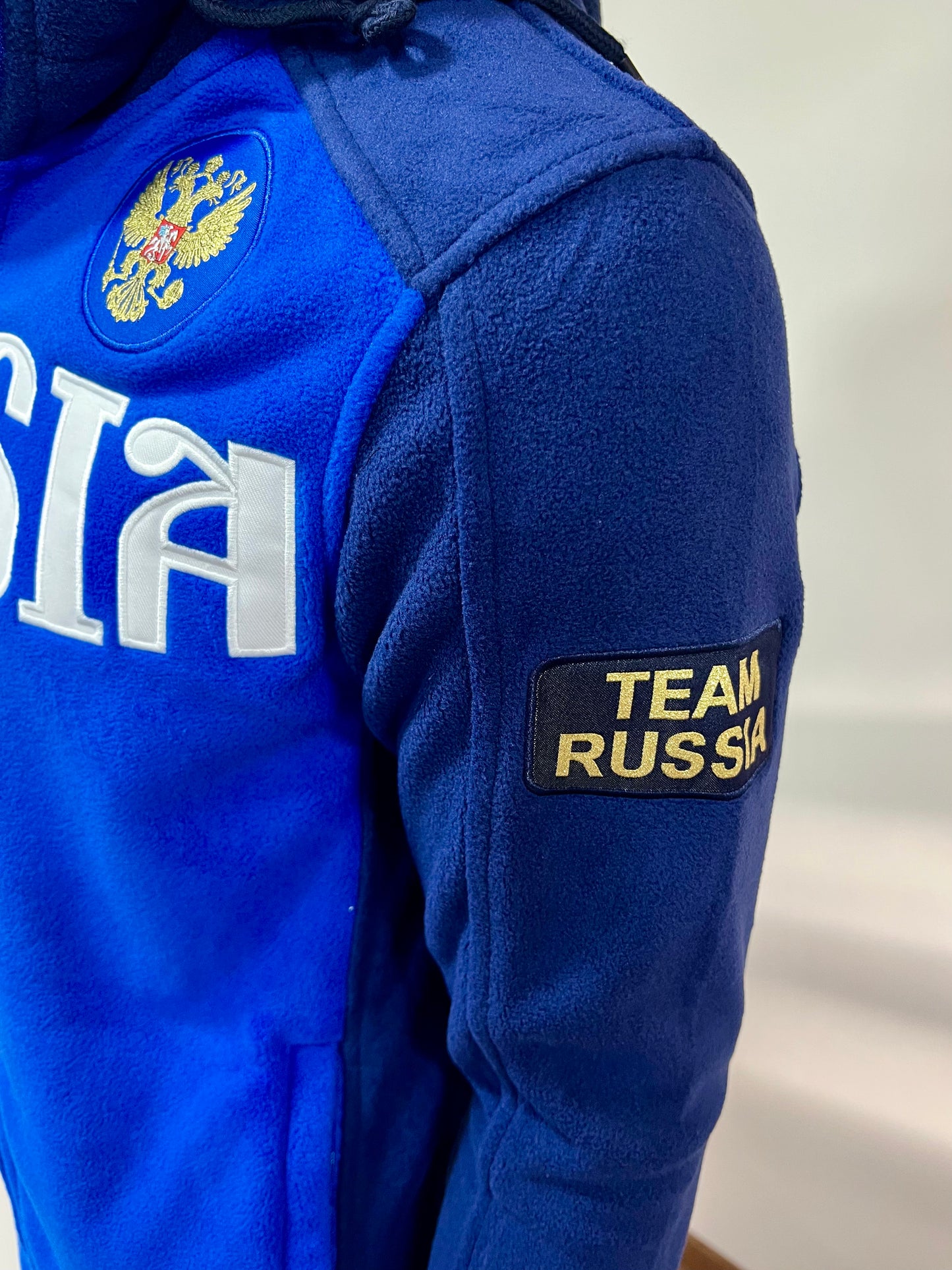 FORWARD Fleece Sport-Trainings Kapuzen-Jacke *RUSSIA* Blau