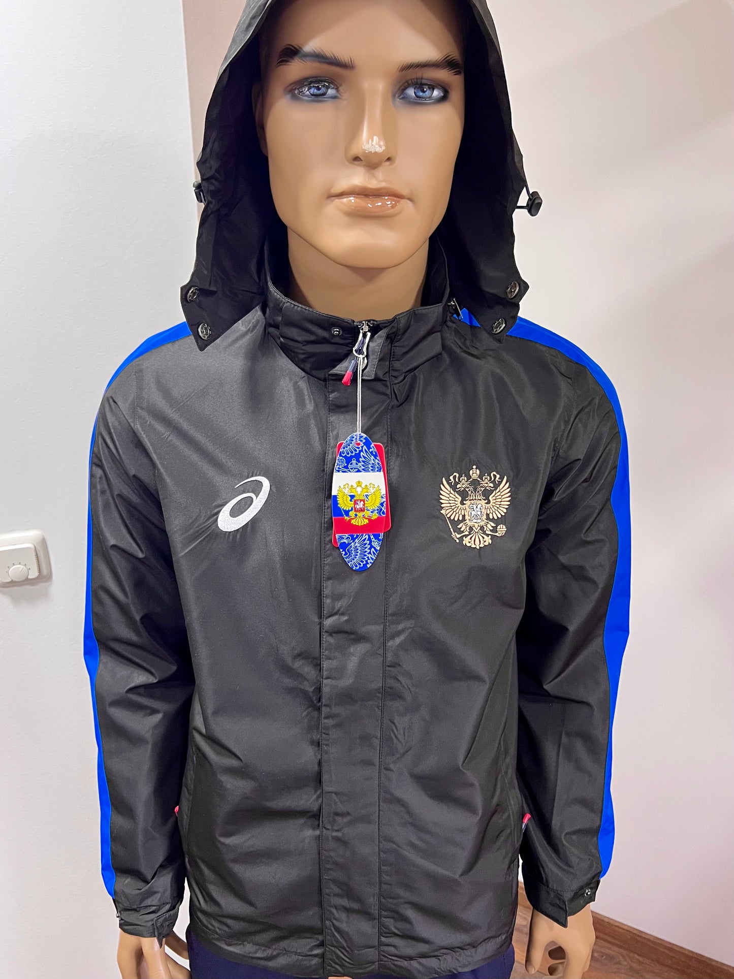ASICS Wind-Jacke Team "RUSSIA" UNISEX Schwarz