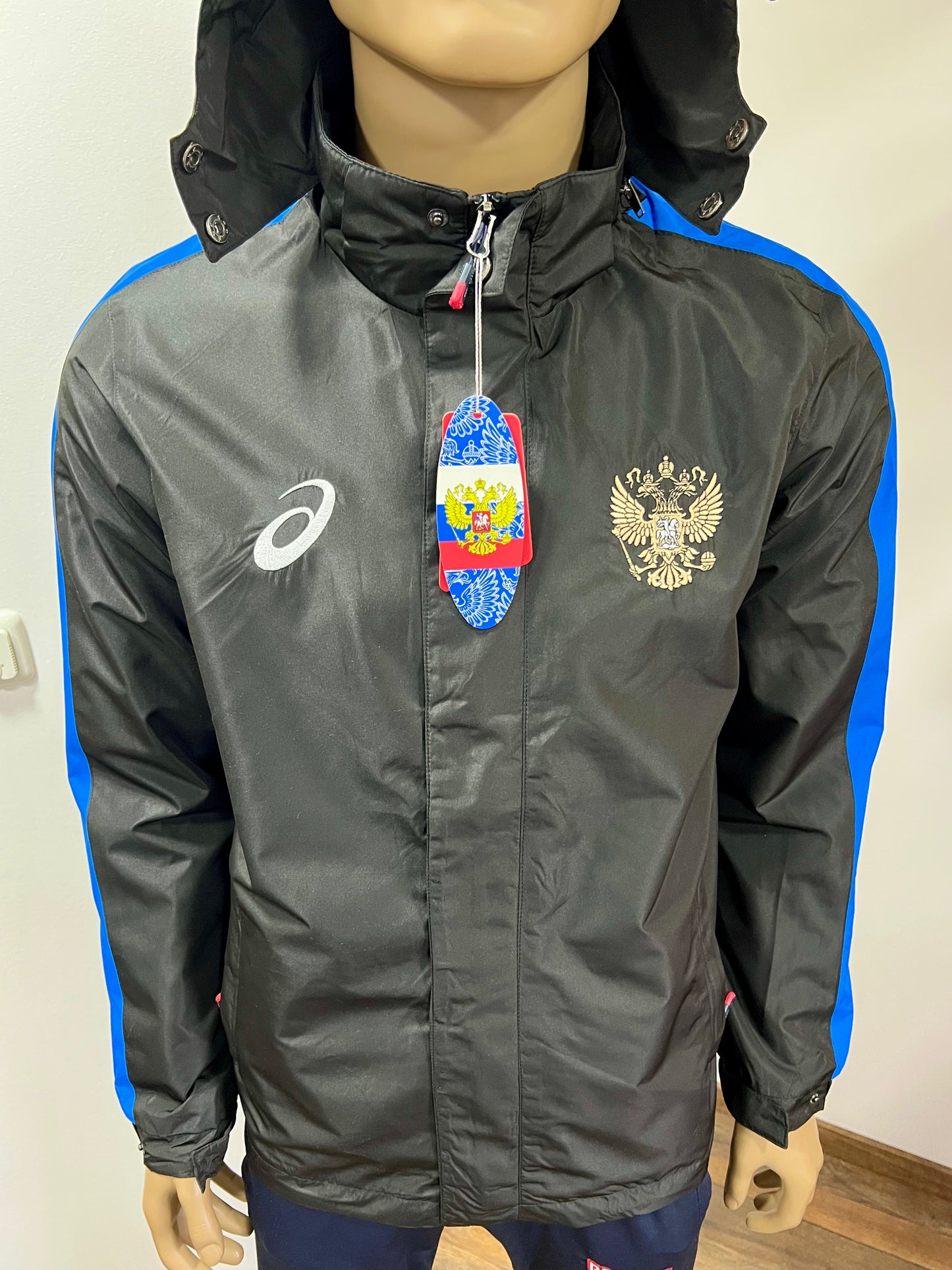 ASICS Wind-Jacke Team "RUSSIA" UNISEX Schwarz