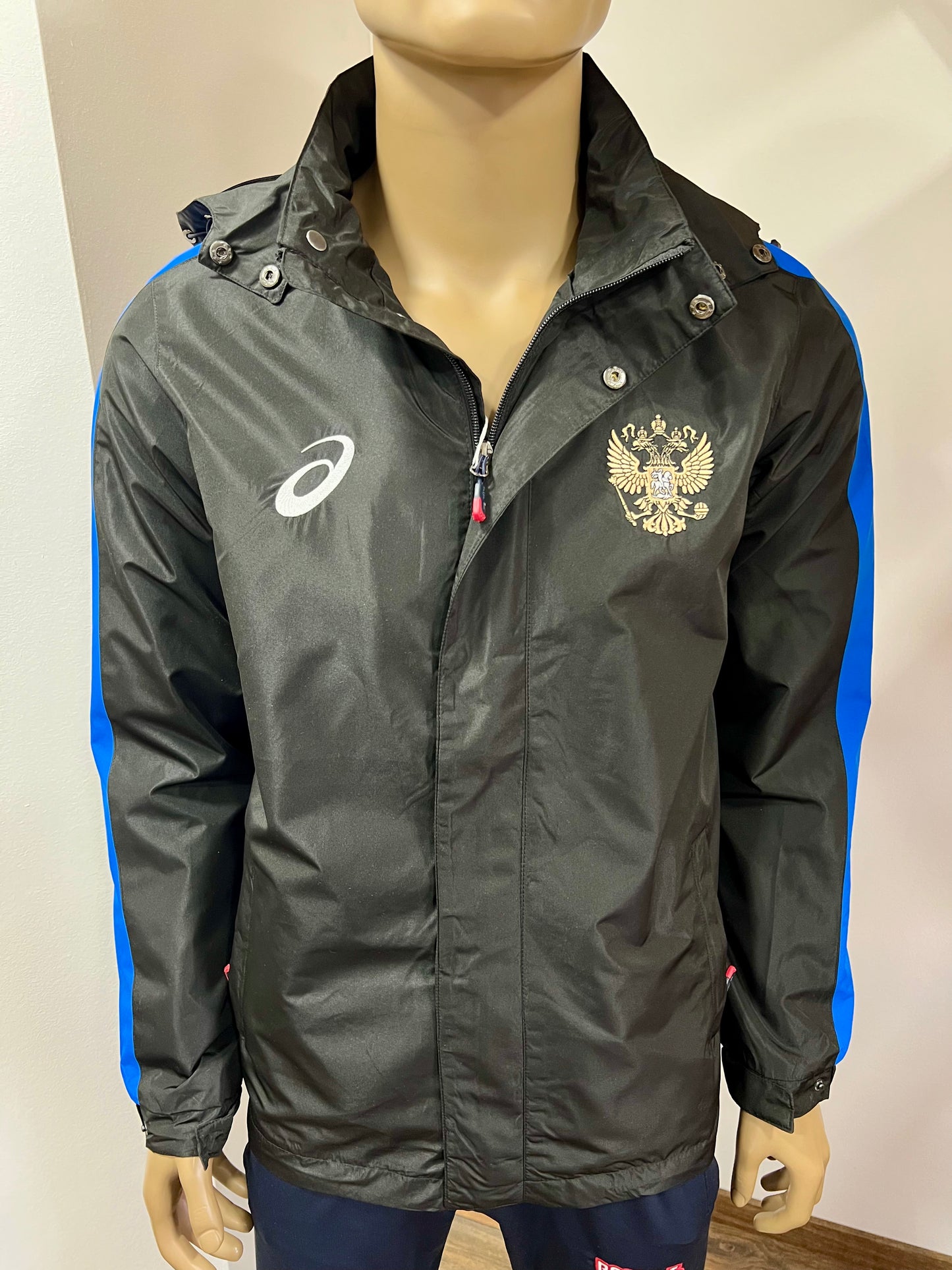 ASICS Wind-Jacke Team "RUSSIA" UNISEX Schwarz