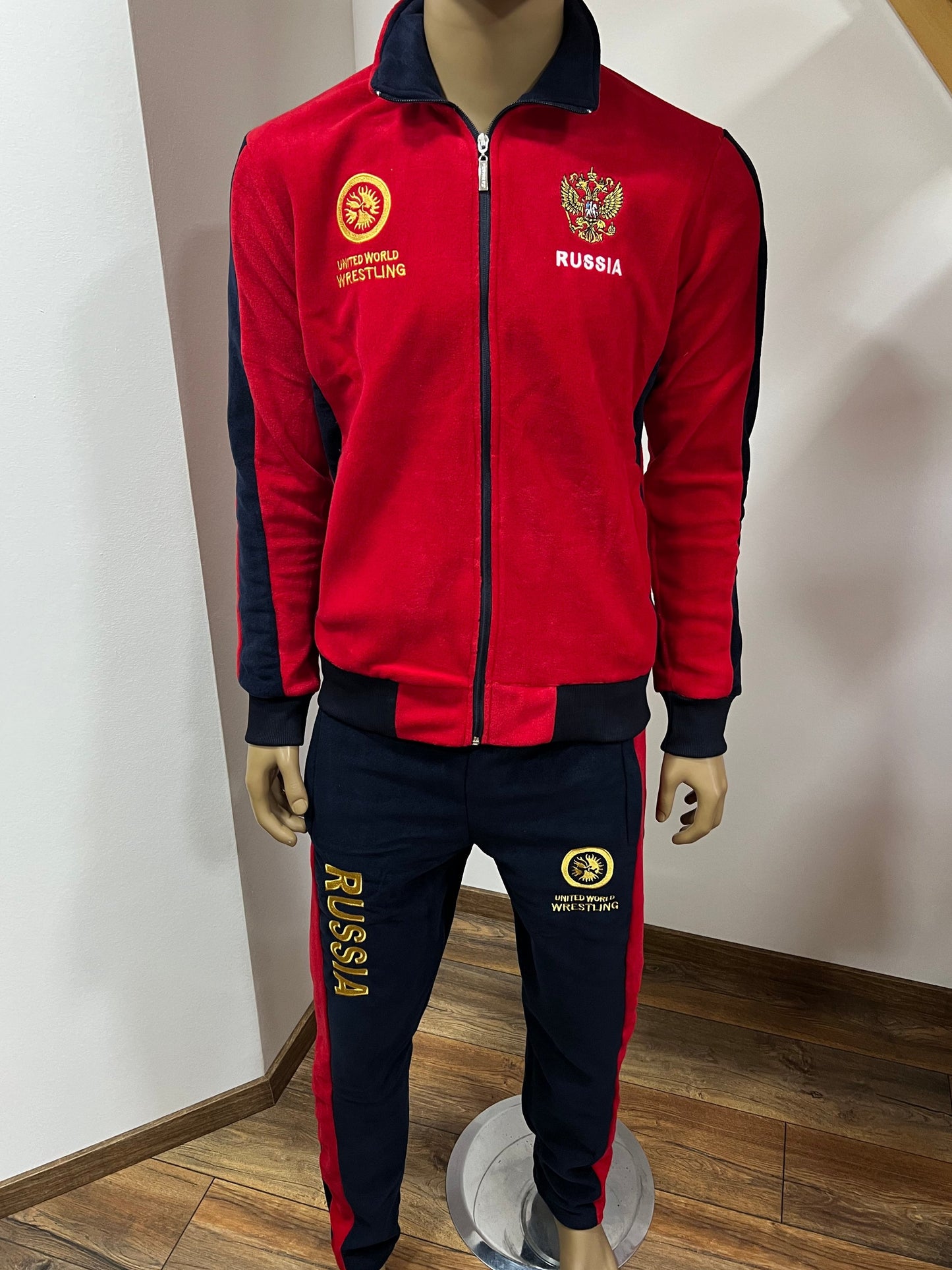 WRESTLING TEAM "RUSSIA" Unisex Trainingsanzug ROT/BLAU