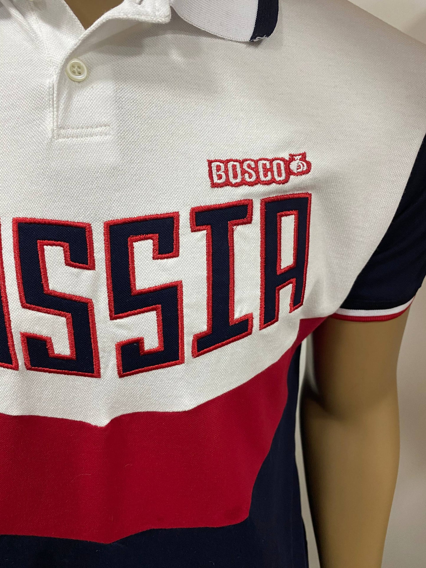 BOSCO SPORT Polo-Shirt Blau/weiß