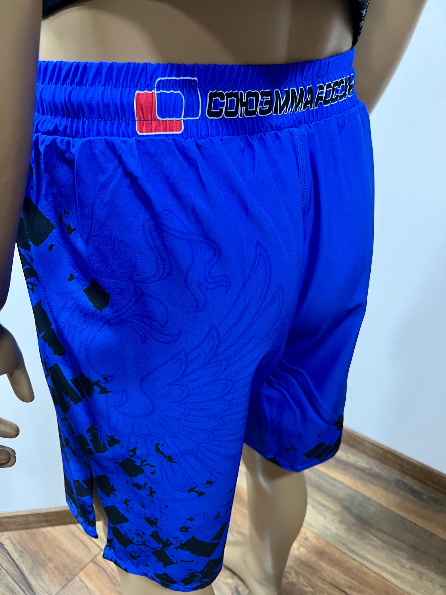 "GREEN HILL"UFC MMA Team •RUSSIA• Set (T-Shirt+Shorts) Schwarz/Blau