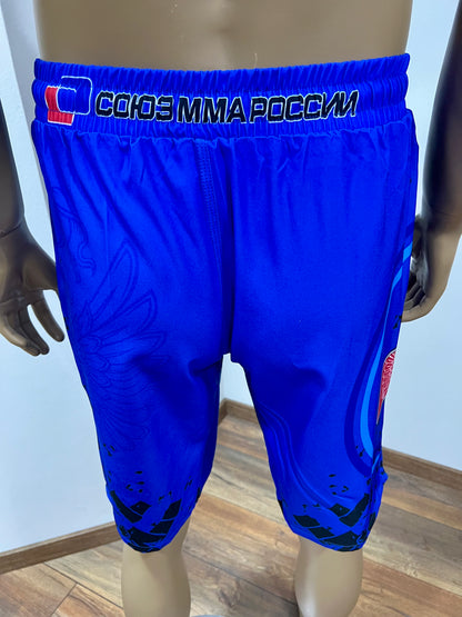 "GREEN HILL"UFC MMA Team •RUSSIA• Set (T-Shirt+Shorts) Schwarz/Blau