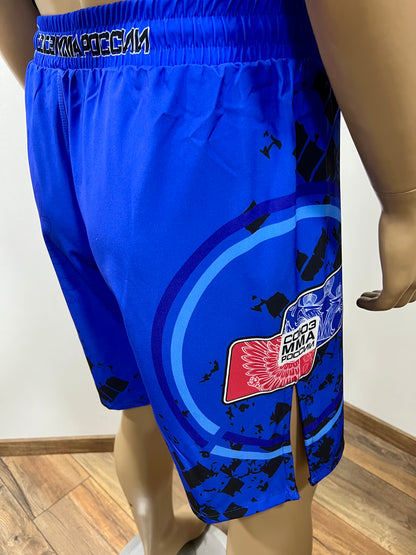 "GREEN HILL"UFC MMA Team •RUSSIA• Set (T-Shirt+Shorts) Schwarz/Blau