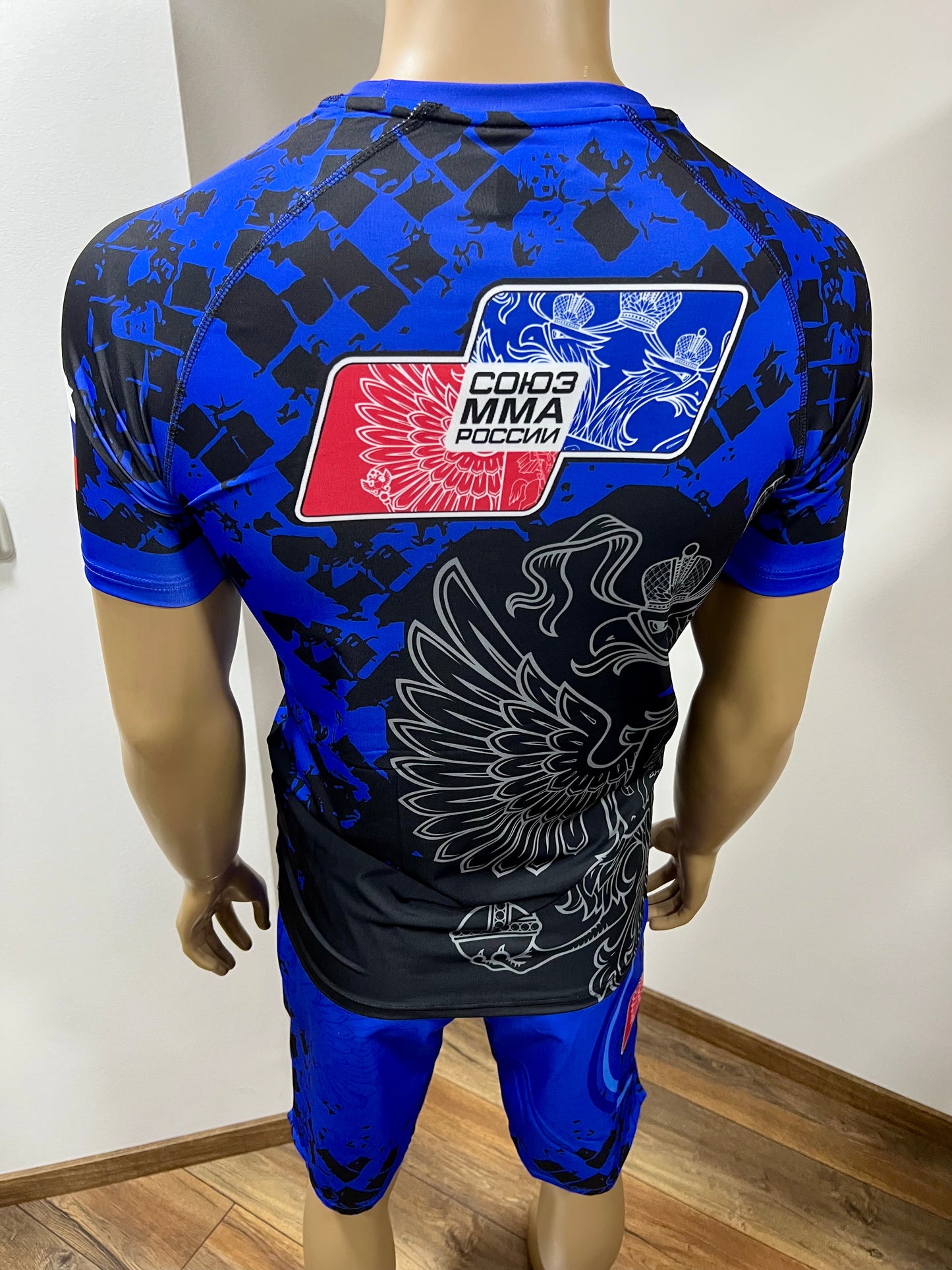 "GREEN HILL"UFC MMA Team •RUSSIA• Set (T-Shirt+Shorts) Schwarz/Blau