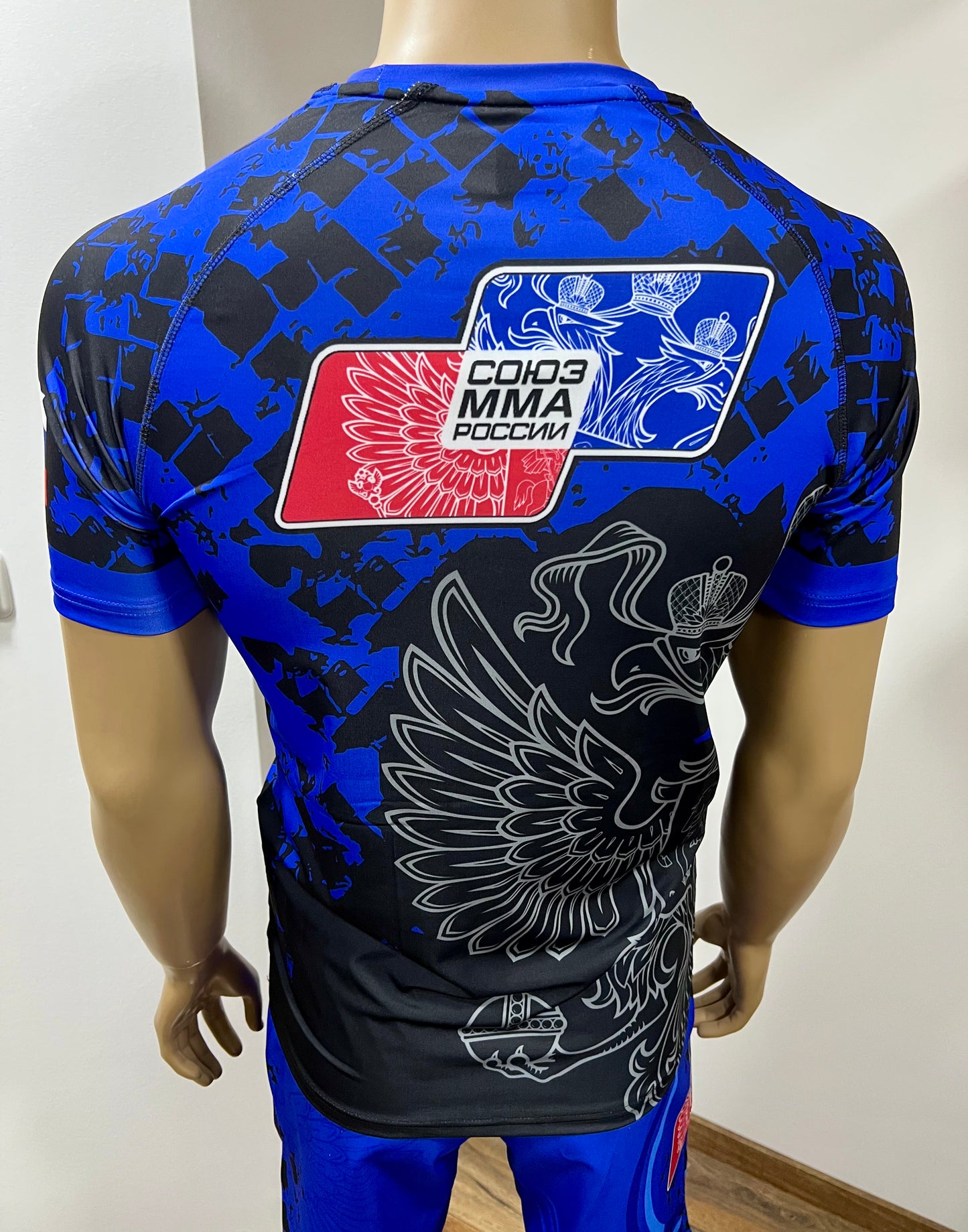 "GREEN HILL"UFC MMA Team •RUSSIA• Set (T-Shirt+Shorts) Schwarz/Blau