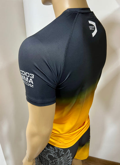 "GREEN HILL"UFC MMA Team •RUSSIA• Set (T-Shirt+Shorts) Schwarz/Gold