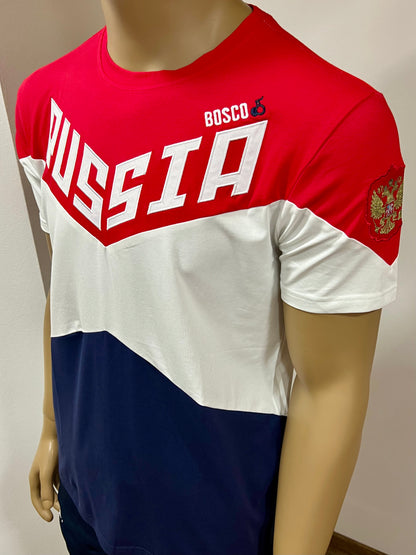 BOSCO-SPORT T-Shirt "RUSSIA" Weiß/Rot