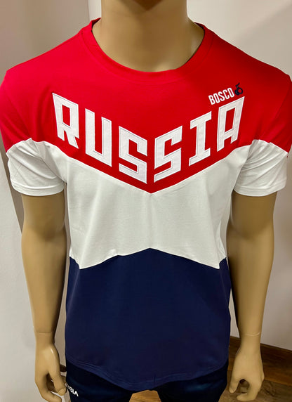 BOSCO-SPORT T-Shirt "RUSSIA" Weiß/Rot