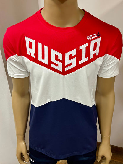 BOSCO-SPORT T-Shirt "RUSSIA" Weiß/Rot