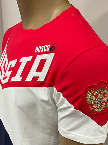 BOSCO-SPORT T-Shirt "RUSSIA" Weiß/Rot