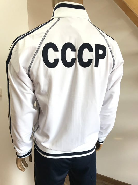 Adidas CCCP Sportanzug „90-er" Weiß/Dunkelblau