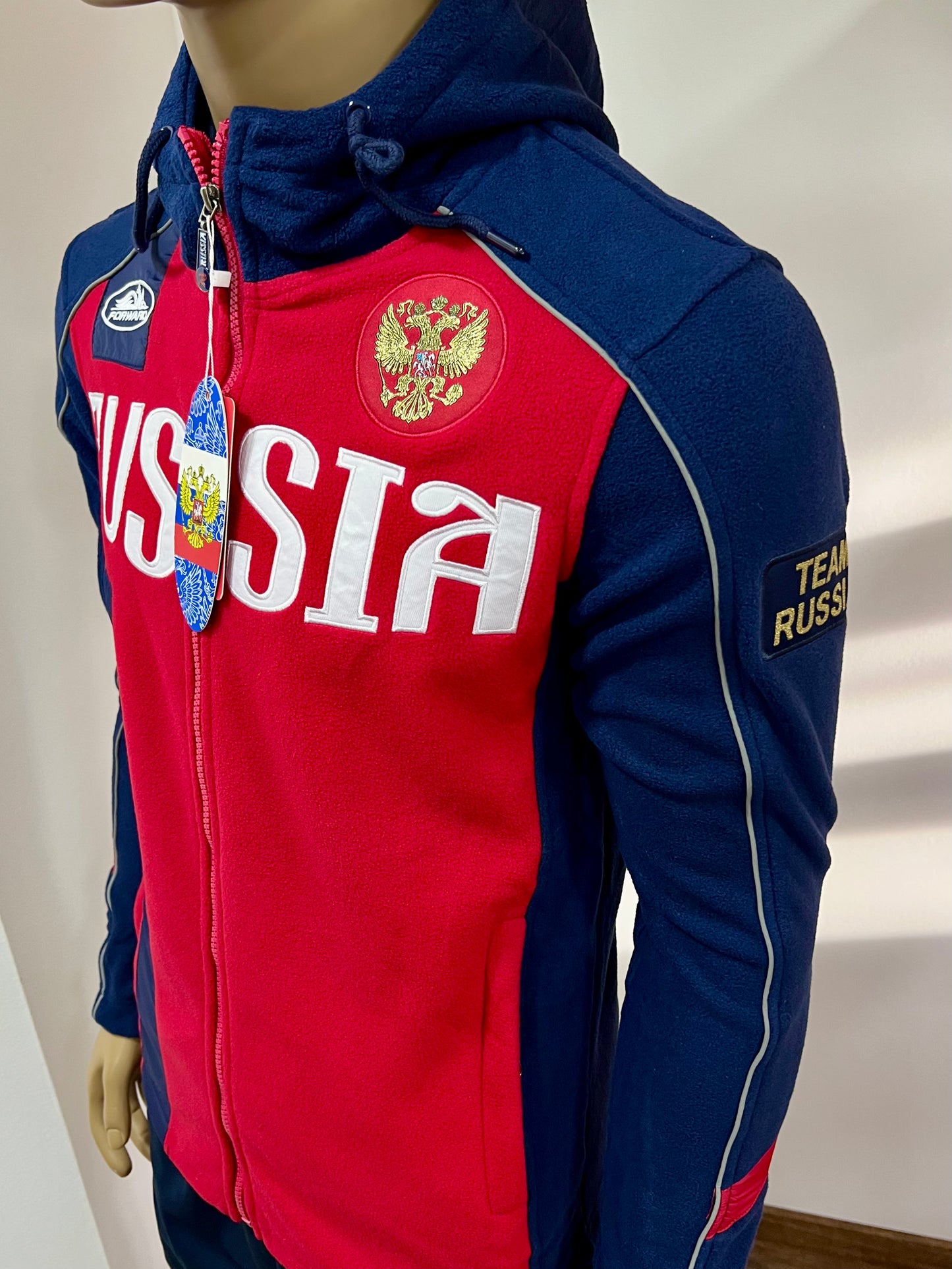 FORWARD Fleece Sport-Trainings Kapuzen-Jacke  *RUSSIA* Rot