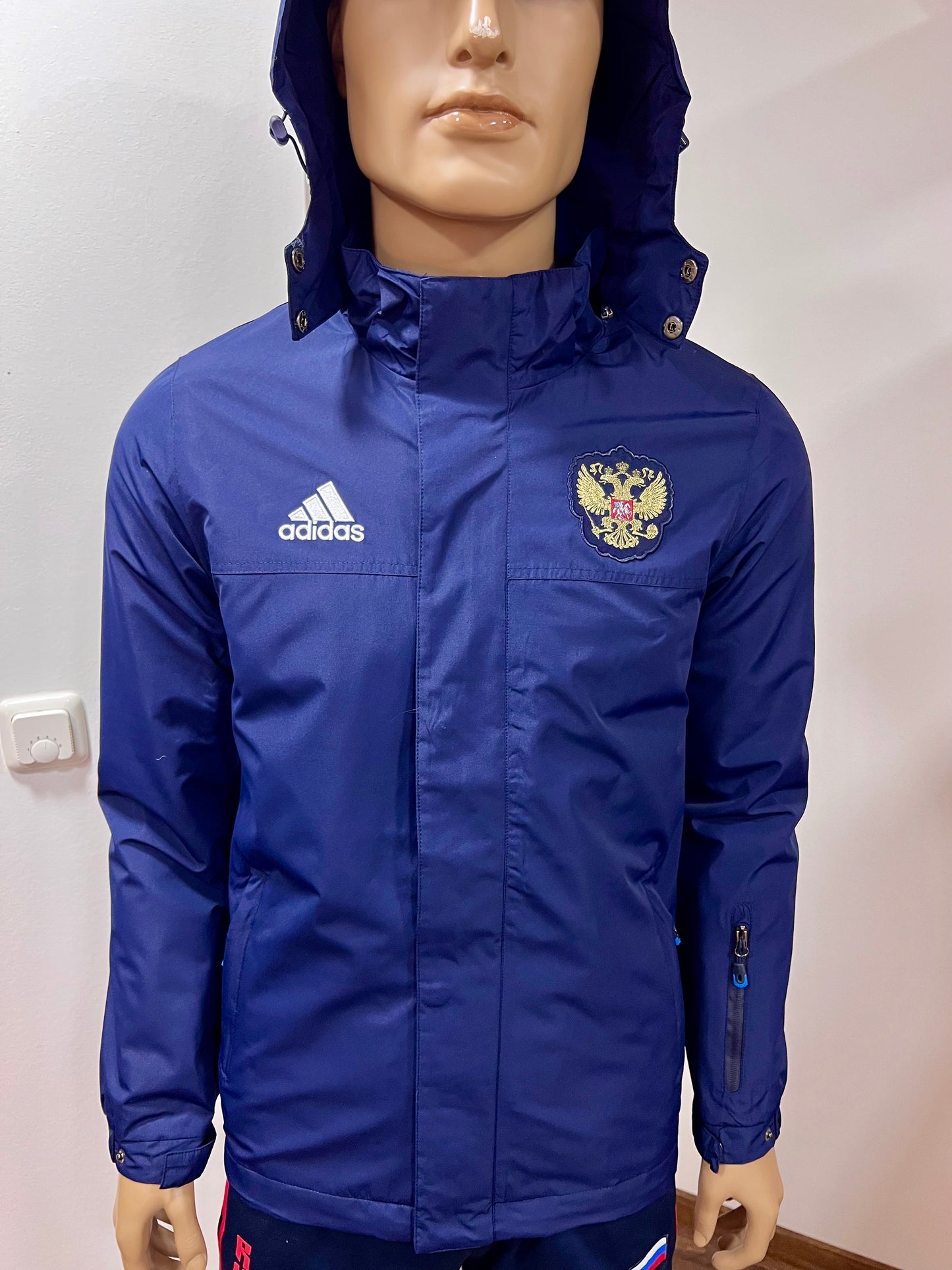 ADIDAS Herbst-Winter Jacke Team "RUSSIA" UNISEX Dunkelblau