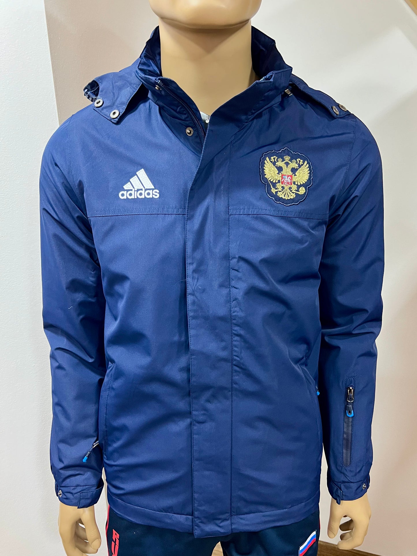 ADIDAS Herbst-Winter Jacke Team "RUSSIA" UNISEX Dunkelblau