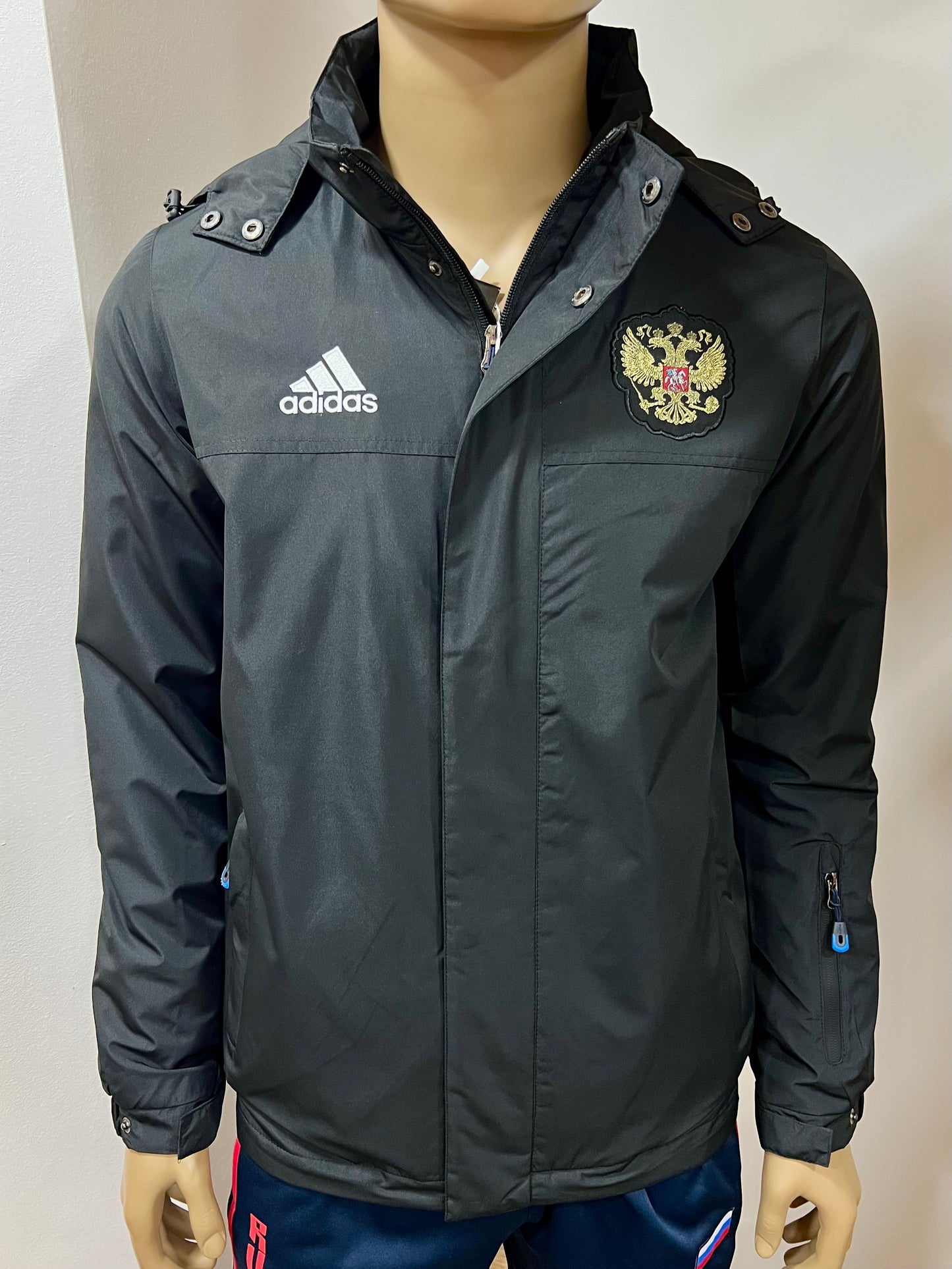 ADIDAS Herbst-Winter Jacke Team "RUSSIA" UNISEX Schwarz