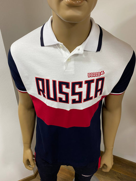 BOSCO SPORT Polo-Shirt Blau/weiß